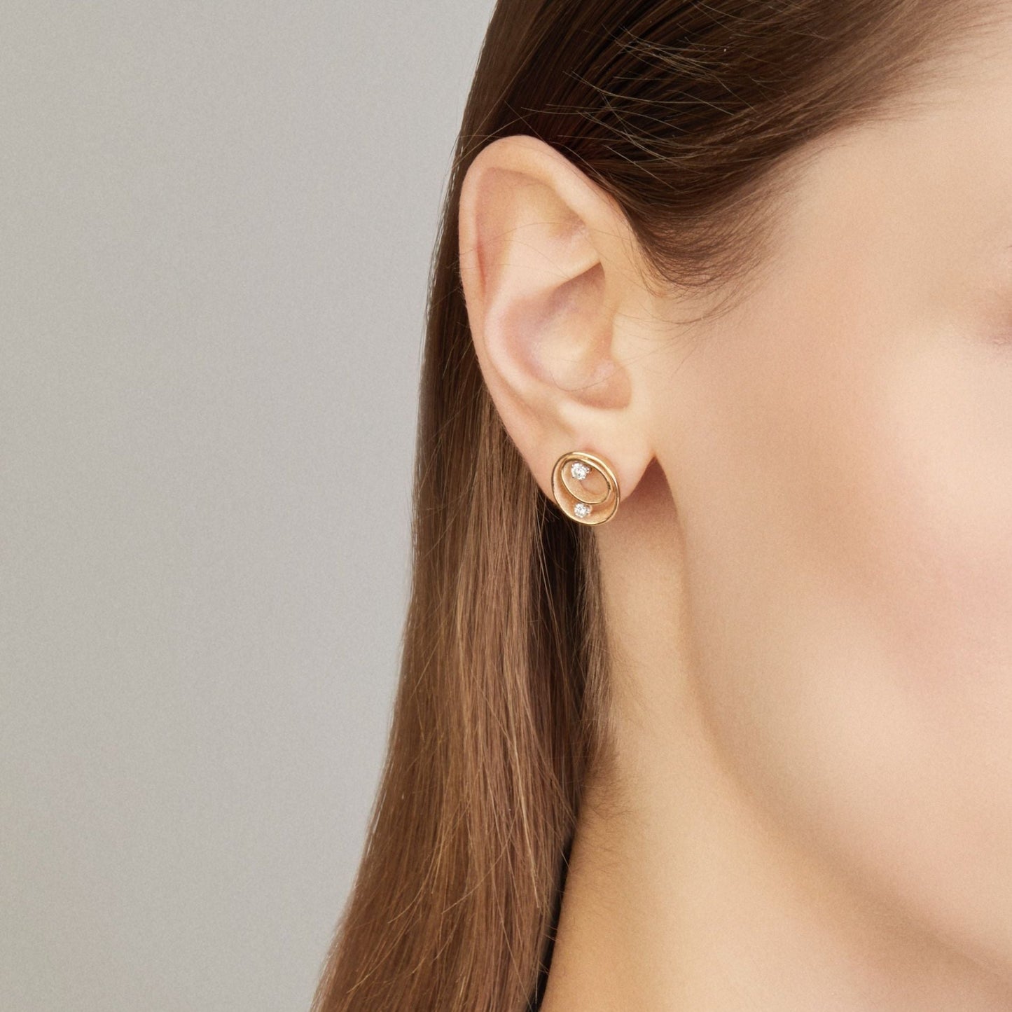 Cammilli Dune Stud Earrings in 18ct Orange Apricot Gold