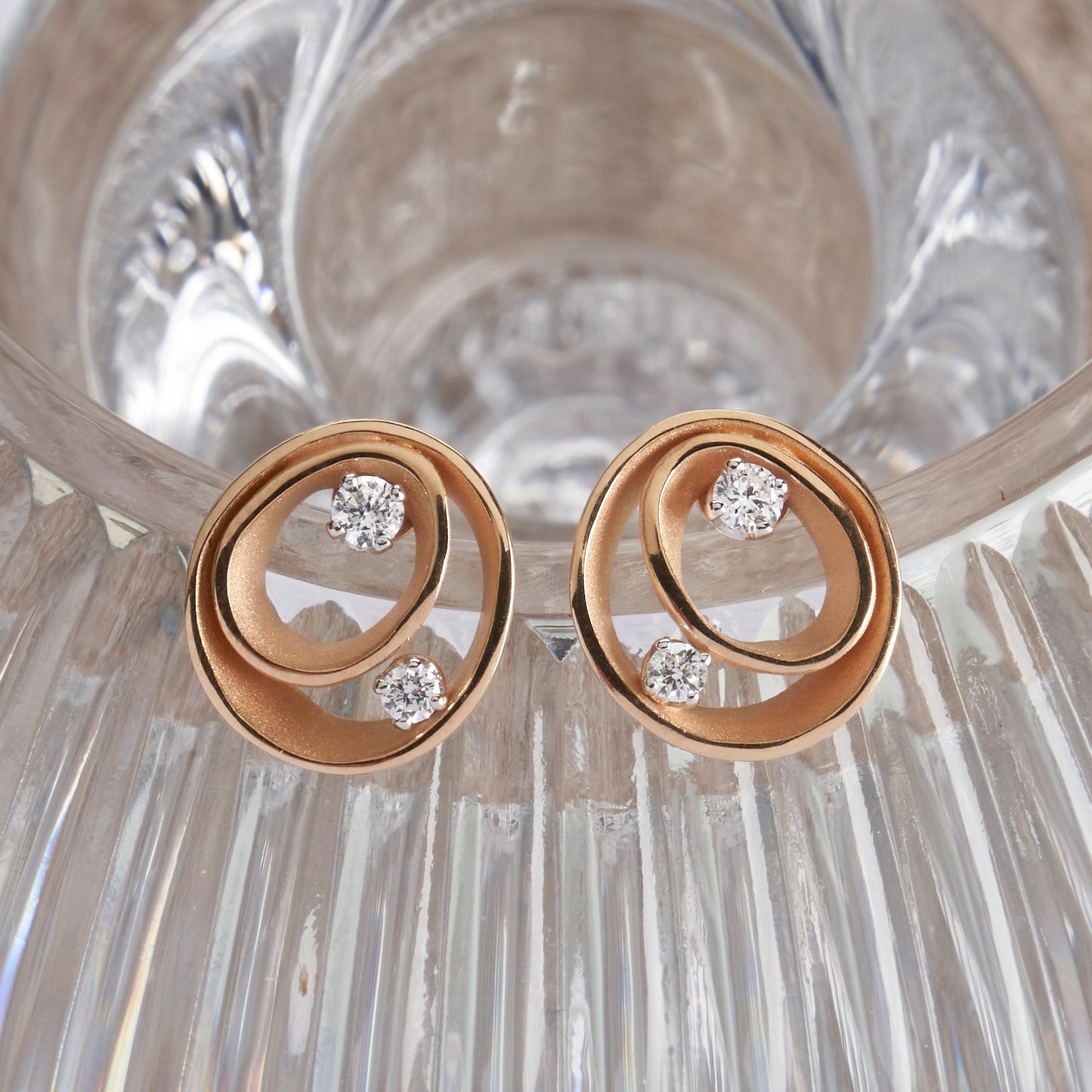 Cammilli Dune Stud Earrings in 18ct Orange Apricot Gold