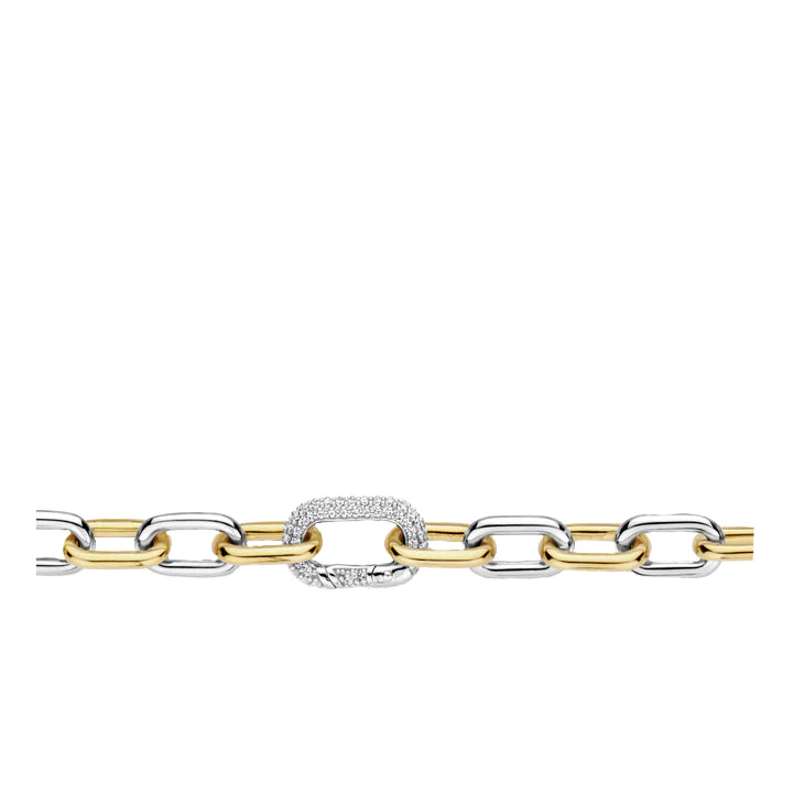 Ti Sento Bi-Colour Chain Link Bracelet in Silver