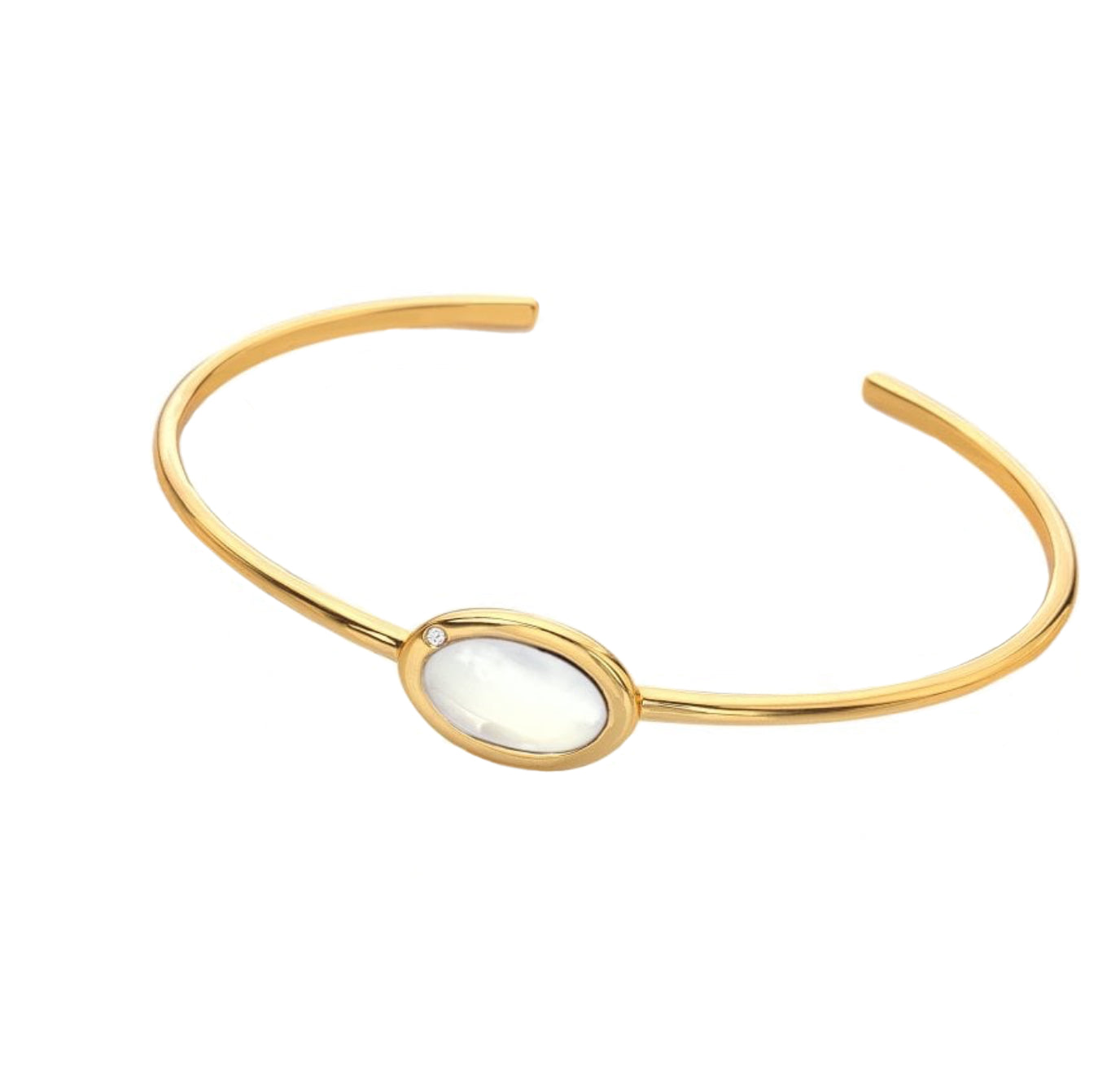 Hot Diamonds Mother of Pearl Oval Gold Plated Bangle
