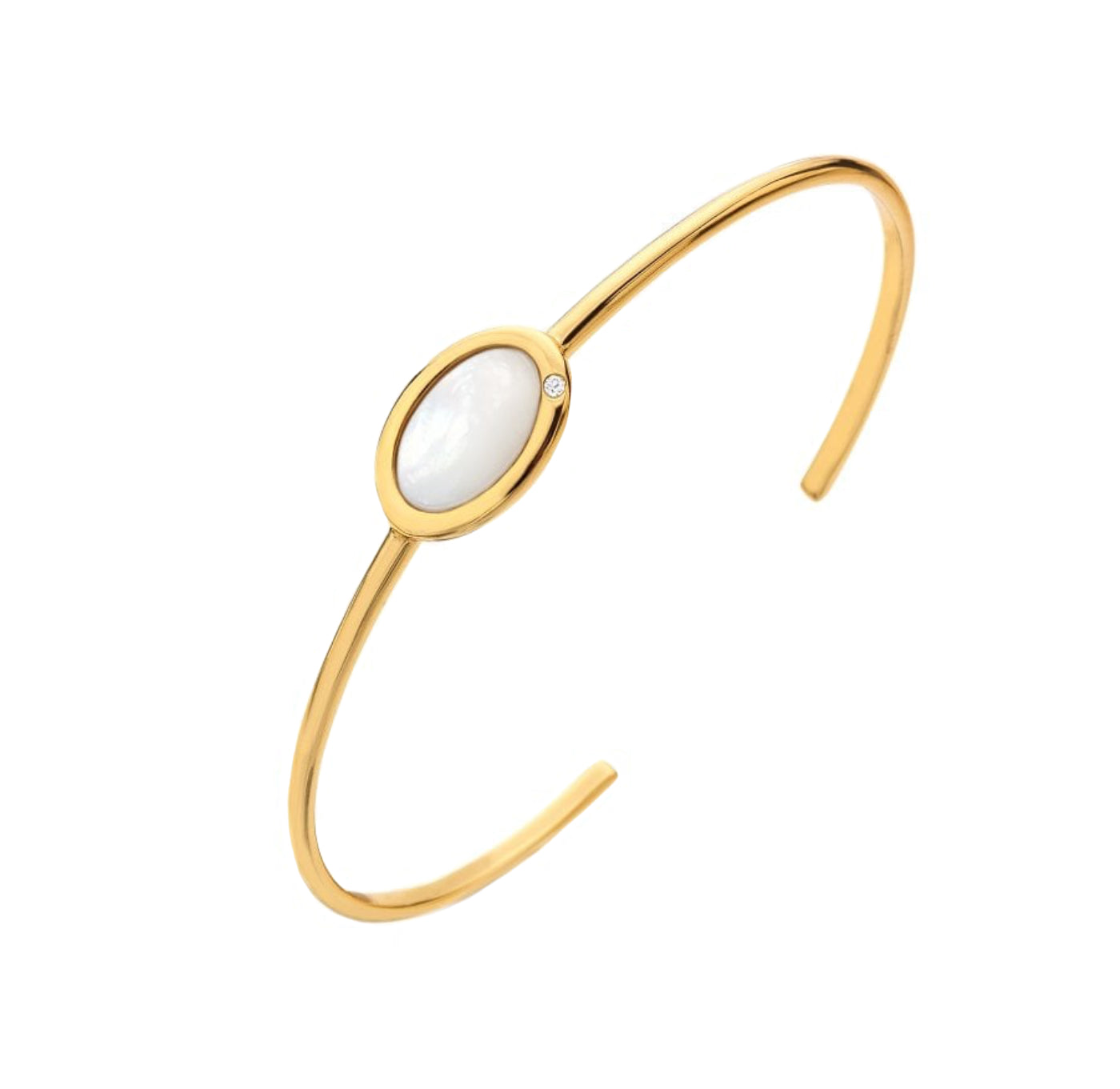 Hot Diamonds Mother of Pearl Oval Gold Plated Bangle