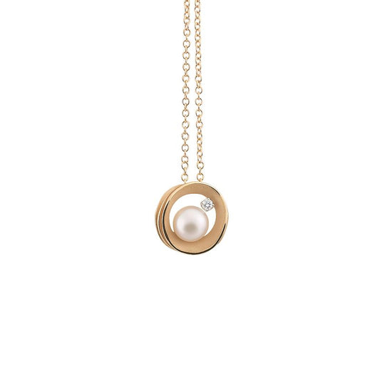 Cammilli 18ct Gold Necklace with Pearl and Diamond