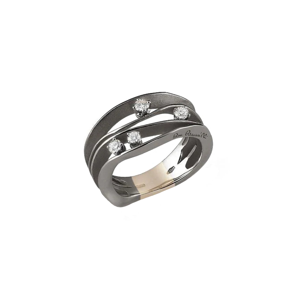 Annamaria Cammilli 4 Stone Dune Ring in 18ct Black Lava Gold