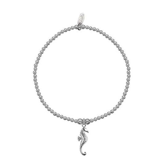 Dollie Silver Seahorse Beaded Bracelet