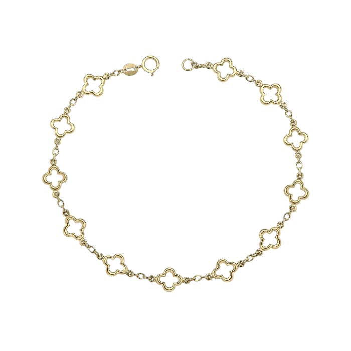 Clover Station Bracelet in 9ct Gold