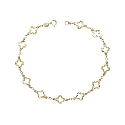 Clover Station Bracelet in 9ct Gold