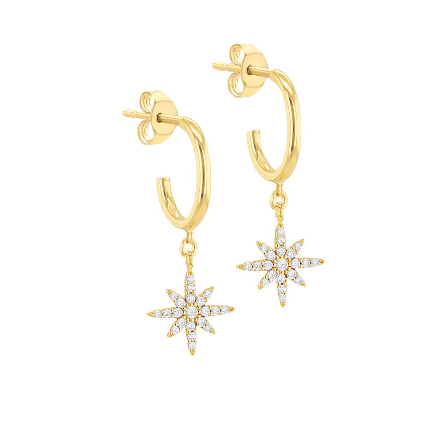 Gold Cubic Zirconia North Star Matching Set