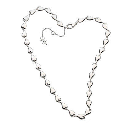 Kit Heath Desire Kiss Silver Heart Link Necklace