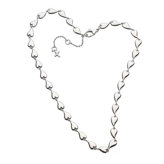 Kit Heath Desire Kiss Silver Heart Link Necklace