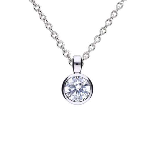 Diamonfire Silver Rubover Bezel Pendant