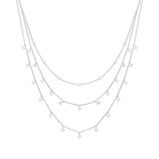 Diamonfire Triple Row Layered Necklace