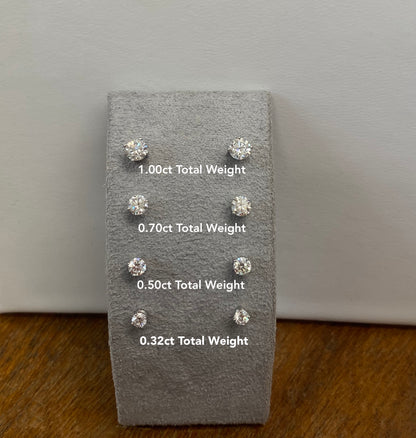 Lab Grown Diamond Stud Earrings in 9ct White Gold