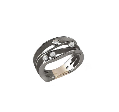 Annamaria Cammilli 4 Stone Dune Ring in 18ct Black Lava Gold