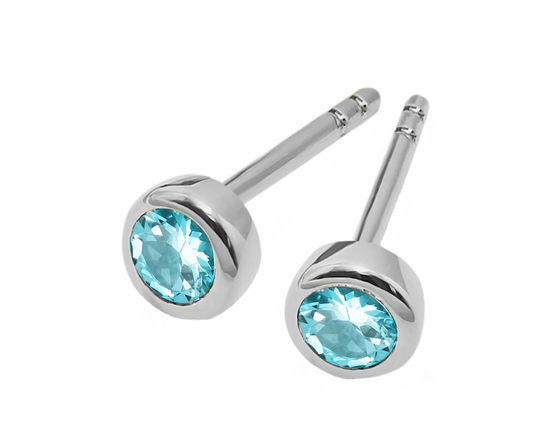 Unique&Co Blue Topaz Stud Earrings