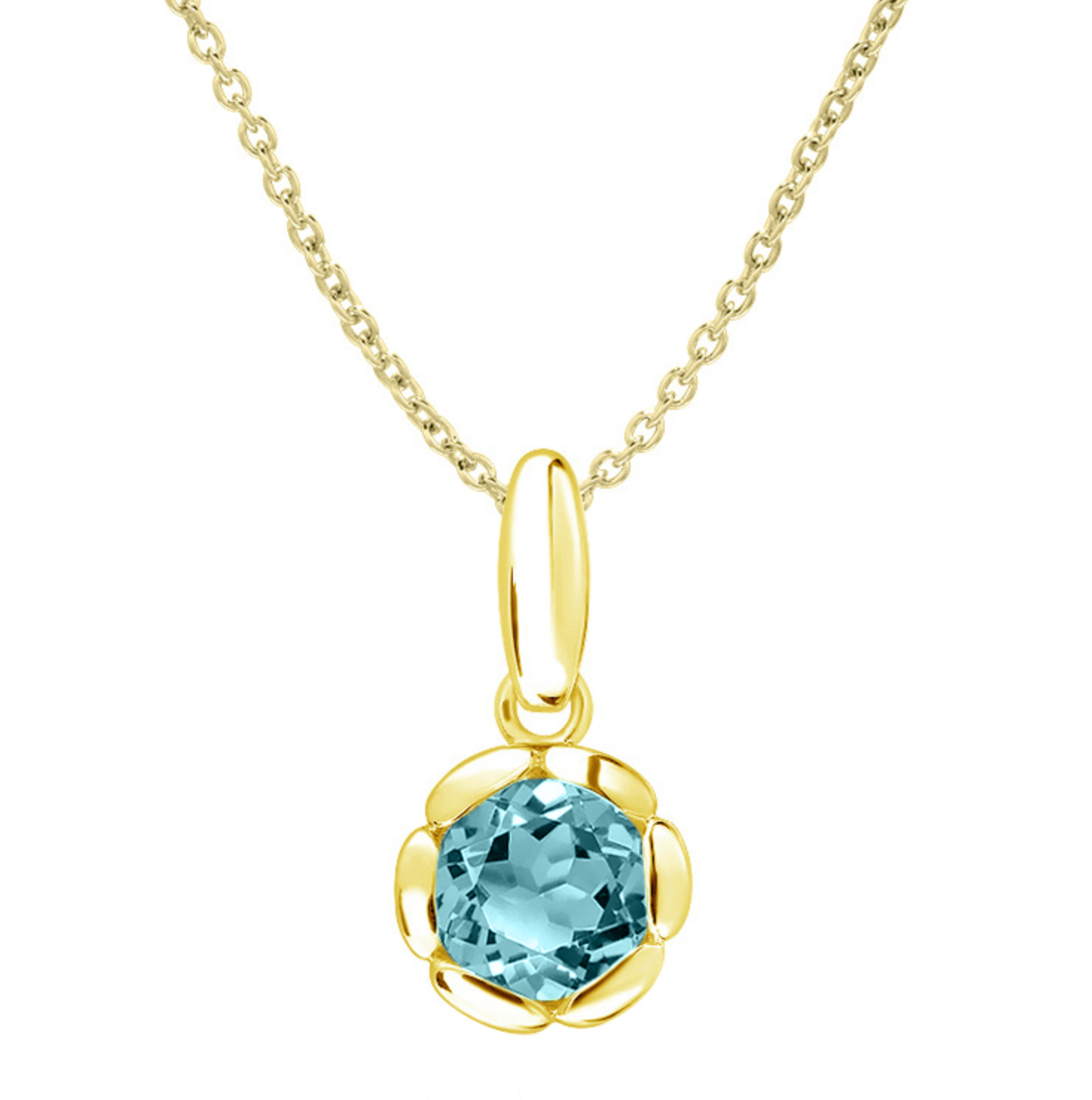 Unique&Co Gold Plated Blue Topaz Necklace