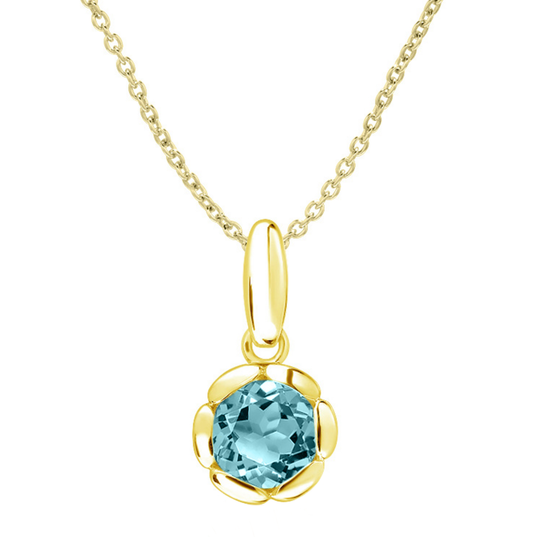 Unique&Co Gold Plated Blue Topaz Necklace