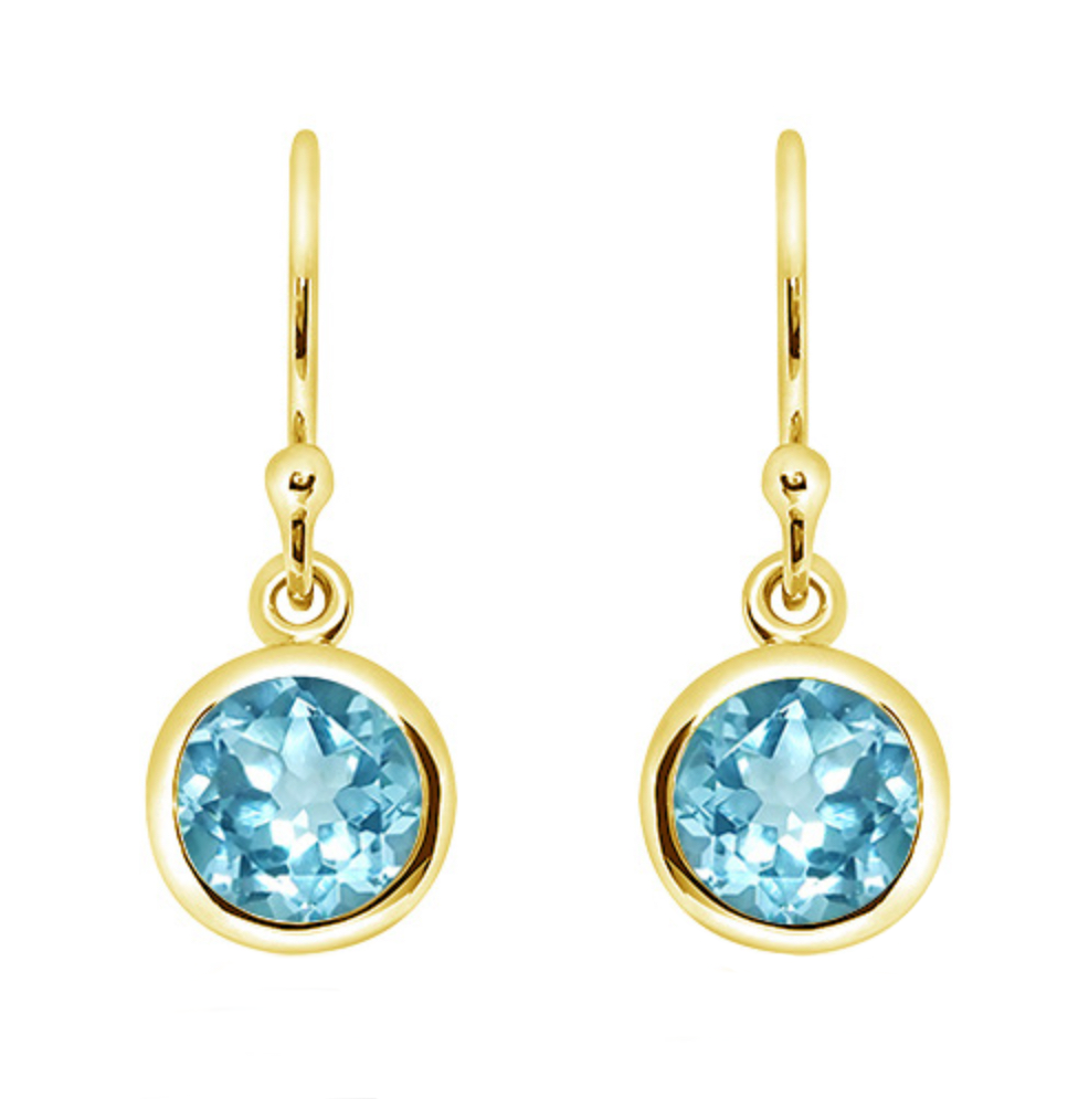 Unique&Co Gold Plated Blue Topaz Drop Earring