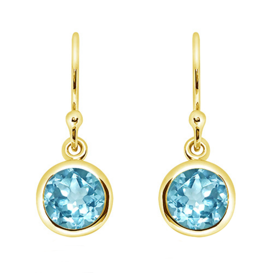 Unique&Co Gold Plated Blue Topaz Drop Earring
